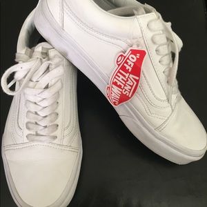 Brand New All White Old School Vans!